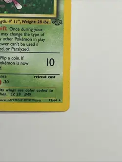 Pokemon TCG Venomoth 13/64 Jungle 1999 Holo Rare Card Holo Hp/Played Vintage - Image 3