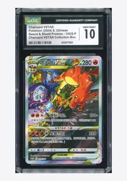 Pokemon CGC 10 GEM MINT Charizard VSTAR Promo 2024 143/S-P Gift Box S.Chinese - Image 1