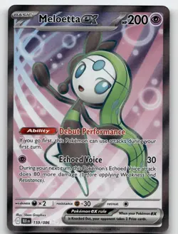 MELOETTA EX 159/086 ULTRA RARE BLACK BOLT POKEMON NEAR MINT - Image 1