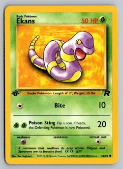 Pokemon Ekans Common 1st edition Team Rocket 56/82 LP - Image 1