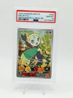 Pokemon 2025 Meloetta 026 Full Art Mega Diancie ex Mega BD GEM MINT PSA 10 - Image 1