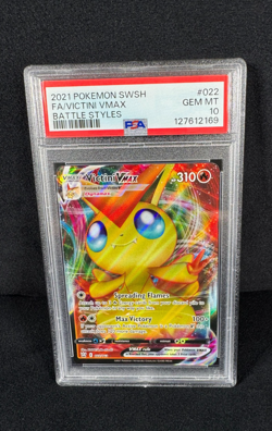 Pokemon Victini VMAX Full Art Holo Rare 2021 SWSH Battle Styles #022 PSA 10 GEM - Image 1