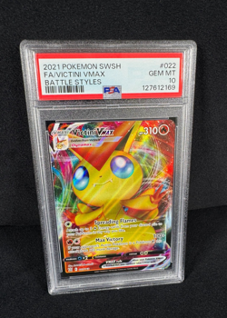 Pokemon Victini VMAX Full Art Holo Rare 2021 SWSH Battle Styles #022 PSA 10 GEM - Image 4