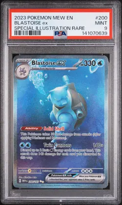 2023 POKEMON MEW EN-151 SPECIAL ILLUSTRATION RARE #200 BLASTOISE EX PSA 9 - Image 1