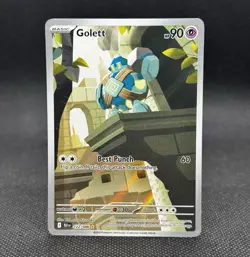 Pokemon TCG Golett 122/086 SV Black Bolt Holo Illustration Rare Card - Image 1