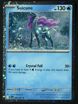 Suicune (Cosmos Holo) 026/094 Phantasmal Flames NM w/ SWIRL 🌀 Pokemon TCG - Image 2