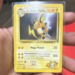 Pokemon Lt. Surge's Raichu 028/132 Gym Heroes Stage 1 70 HP Regular Rare English - Image 1