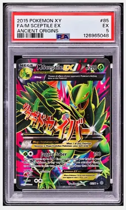 2015 😺 PSA 5 M Sceptile-EX 85/98 Full Art Ancient Origins Pokemon - Image 1