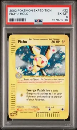 PICHU #22 PSA 6 • 2002 Pokemon E Series Expedition WOTC Vintage Holo Foil Rare - Image 1