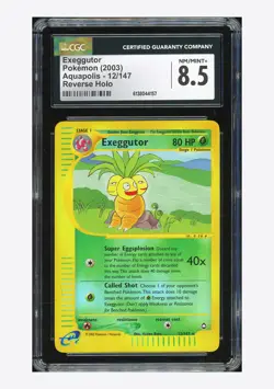 Pokemon CGC 8.5 Exeggutor Reverse Holo 2003 12/147 Aquapolis English - Image 1
