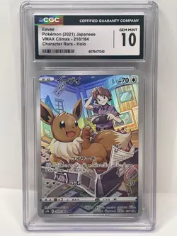 Eevee Character Rare Pokemon TCG VMAX Climax CGC 10 GEM MINT - Image 1