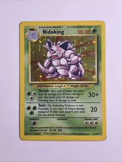 Nidoking 11/102 Holo Rare | Pokemon TCG: Base Set | 1999 (Vintage) HP/Damaged - Image 1