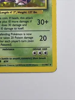 Nidoking 11/102 Holo Rare | Pokemon TCG: Base Set | 1999 (Vintage) HP/Damaged - Image 5