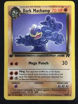 2000 POKEMON TEAM ROCKET 1ST EDITION DARK MACHAMP 27/82 RARE NON HOLO - Image 1