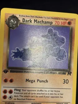 2000 POKEMON TEAM ROCKET 1ST EDITION DARK MACHAMP 27/82 RARE NON HOLO - Image 3