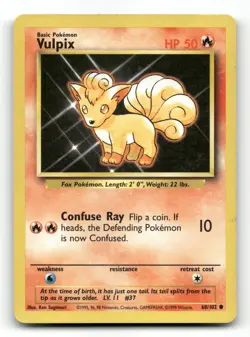 Vulpix 68/102 - Base Set - Pokemon Card MP - Image 1