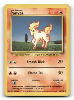 Ponyta 60/102 - Base Set Unlimited - Pokemon Card MP - Image 1