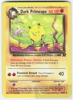 POKEMON DARK PRIMEAPE 43 TEAM ROCKET UNLIMITED LP - Image 1