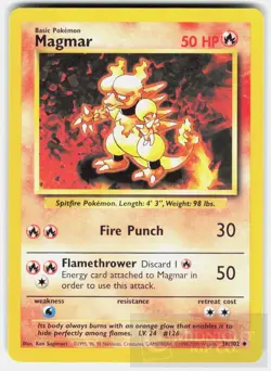 POKEMON MAGMAR 36 BASE SET UNLIMITED NM - Image 1