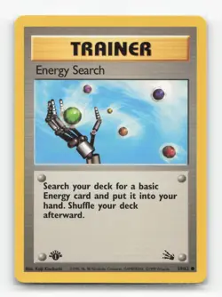 Pokemon TCG - Energy Search 59/62 Lightly Played Common Fossil 1st Edition - Image 1
