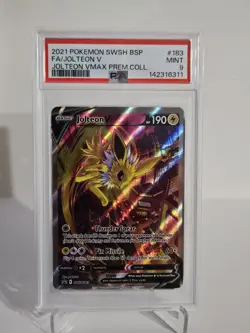 TCG Pokemon Jolteon VMAX v SWSH183 PSA 9 Mint 2021 Promo Set - Image 1