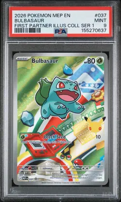 2026 POKEMON FIRST PARTNER ILLUSTRATION COLLECTION PROMO #037 BULBASAUR PSA 9 - Image 1
