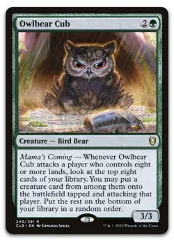 Owlbear Cub #246 (LP) Baldur's Gate CLB Magic MTG - Image 1