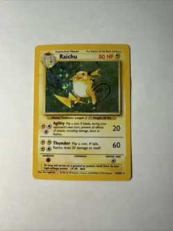Raichu 14/102 Pokemon Card TCG Unlimited Holo Rare 1999 Vintage Wotc Nintendo ⚡ - Image 1