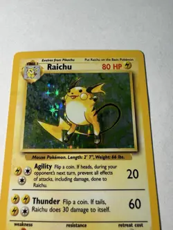 Raichu 14/102 Pokemon Card TCG Unlimited Holo Rare 1999 Vintage Wotc Nintendo ⚡ - Image 3