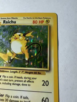Raichu 14/102 Pokemon Card TCG Unlimited Holo Rare 1999 Vintage Wotc Nintendo ⚡ - Image 4