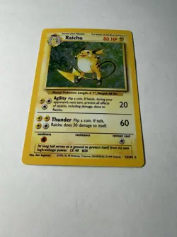 Raichu 14/102 Pokemon Card TCG Unlimited Holo Rare 1999 Vintage Wotc Nintendo ⚡ - Image 5