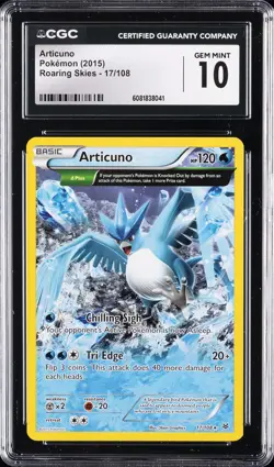 2015 POKEMON ROARING SKIES #17 ARTICUNO CGC 10 GEM MINT - Image 1