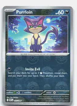 Purrloin (Poke Ball Pattern) Holo SV: White Flare #055/086 Pokemon Card TCG 0313 - Image 1