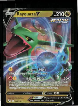 Rayquaza V 100/159 Holo V Rare Crown Zenith Pokemon Near Mint - Image 1