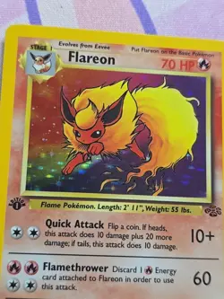 Flareon Jungle Holo 1st Edition Pokemon Card Rare Clean Holo 03/64 LP - Image 2