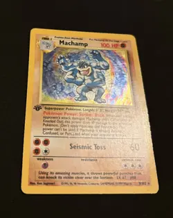 Machamp 1st Edition 8/102 Holo Base Set Pokemon Card 1999 WOTC Vintage - Image 4