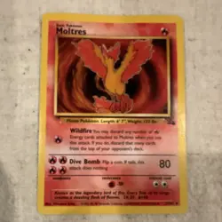 Pokemon Moltres Fossil Set 27/62 Rare Regular Unlimited 1999 Card - Image 1