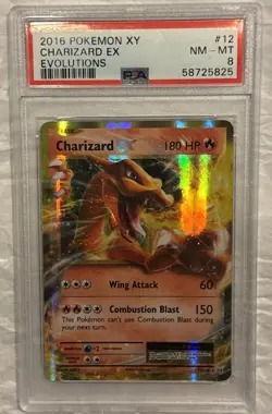 Pokemon Charizard EX 12/108 Evolutions Ultra Rare Holo PSA 8 - Image 1