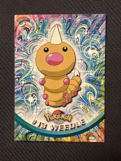 1999 Topps Pokemon Weedle #13 TV Animation Edition Blue Logo Non Holo 1st Print - Image 1