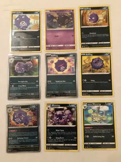 Lot of 9 Koffing and Weezing Pokemon Cards - Image 1