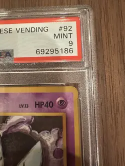 1998 POKEMON JPN VENDING SER III #92 GASTLY PSA 9 - Image 4
