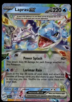 LAPRAS EX 32/142 DOUBLE RARE STELLAR CROWN POKEMON NEAR MINT - Image 1