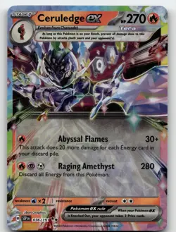 CERULEDGE EX 036/191 DOUBLE RARE SURGING SPARKS POKEMON NEAR MINT - Image 2