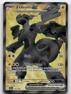 ZEKROM EX 158/086 ULTRA RARE BLACK BOLT POKEMON NEAR MINT - Image 1
