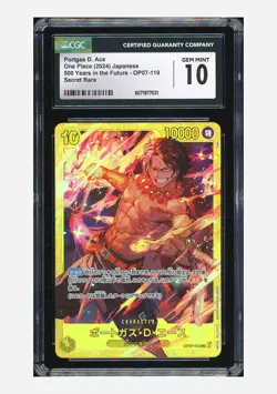 One Piece CGC 10 GEM MINT Portgas D Ace SEC 2025 OP07-119 PRB02 Japanese - Image 1