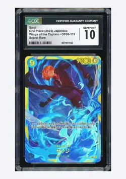 One Piece CGC 10 GEM MINT Sanji SEC 2025 OP06-119 PRB02 Japanese - Image 1