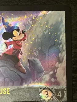 2024 DISNEY LORCANA EN RARE D23 MICKEY MOUSE - PLAYFUL SORCERER D23 Promo Nm - Image 3