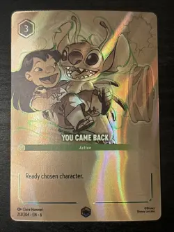 You Came Back (Enchanted) 213/204 Azurite Sea Holo Disney Lorcana Enchanted Nm - Image 1