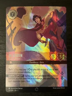 2023 DISNEY LORCANA THE FIRST CHAPTER ENCHANTED ALADDIN HEROIC OUTLAW Nm - Image 1