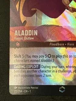 2023 DISNEY LORCANA THE FIRST CHAPTER ENCHANTED ALADDIN HEROIC OUTLAW Nm - Image 5